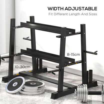 3-Tier Dumbbell Rack, Versatile Weight Rack with 4 Weight Rods for Dumbbells, Kettlebells and Plates (Rack Only)