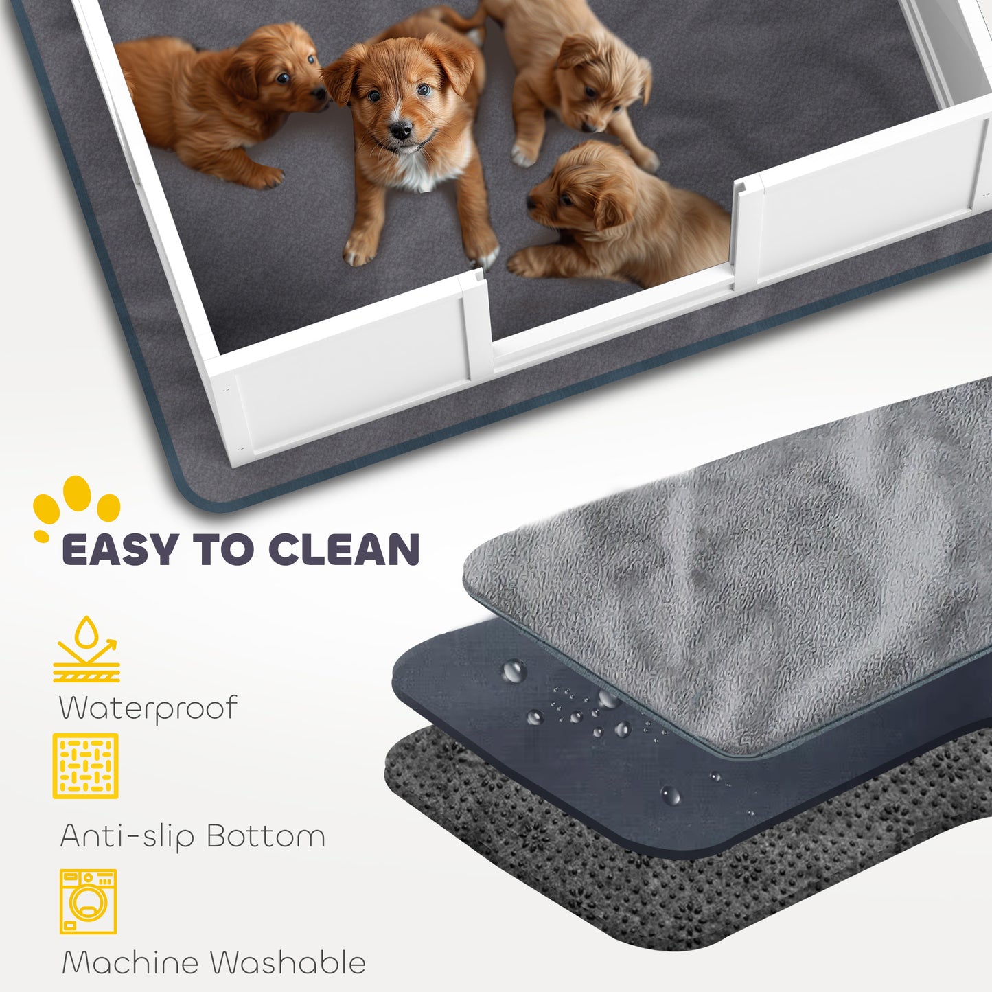 Whelping Box for Dogs with Whelping Pad, Adjustable Entrance, Non-slip Foot Pads, for Medium Dogs, 100 x 96cm