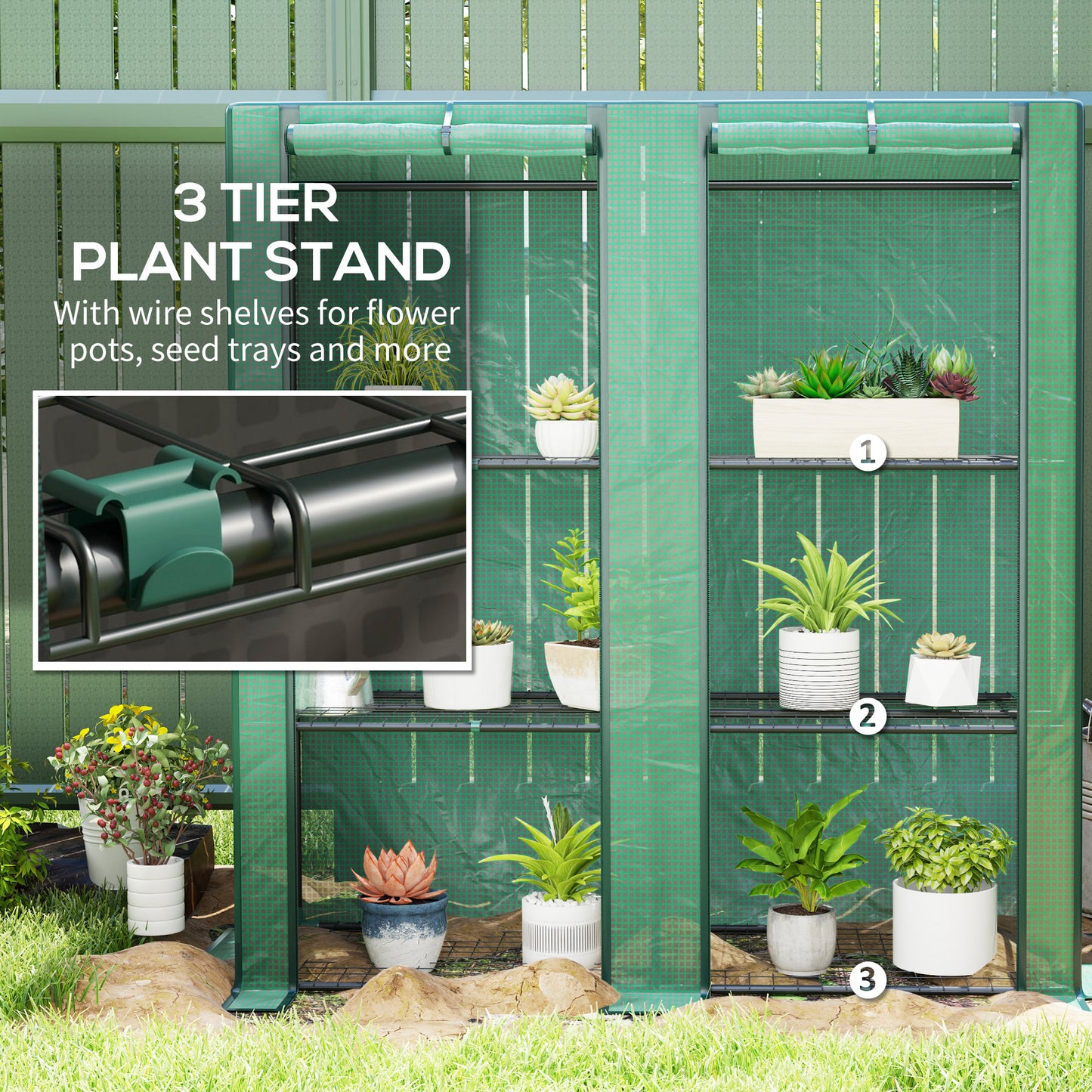 Three-Tier Mini Greenhouse - Green