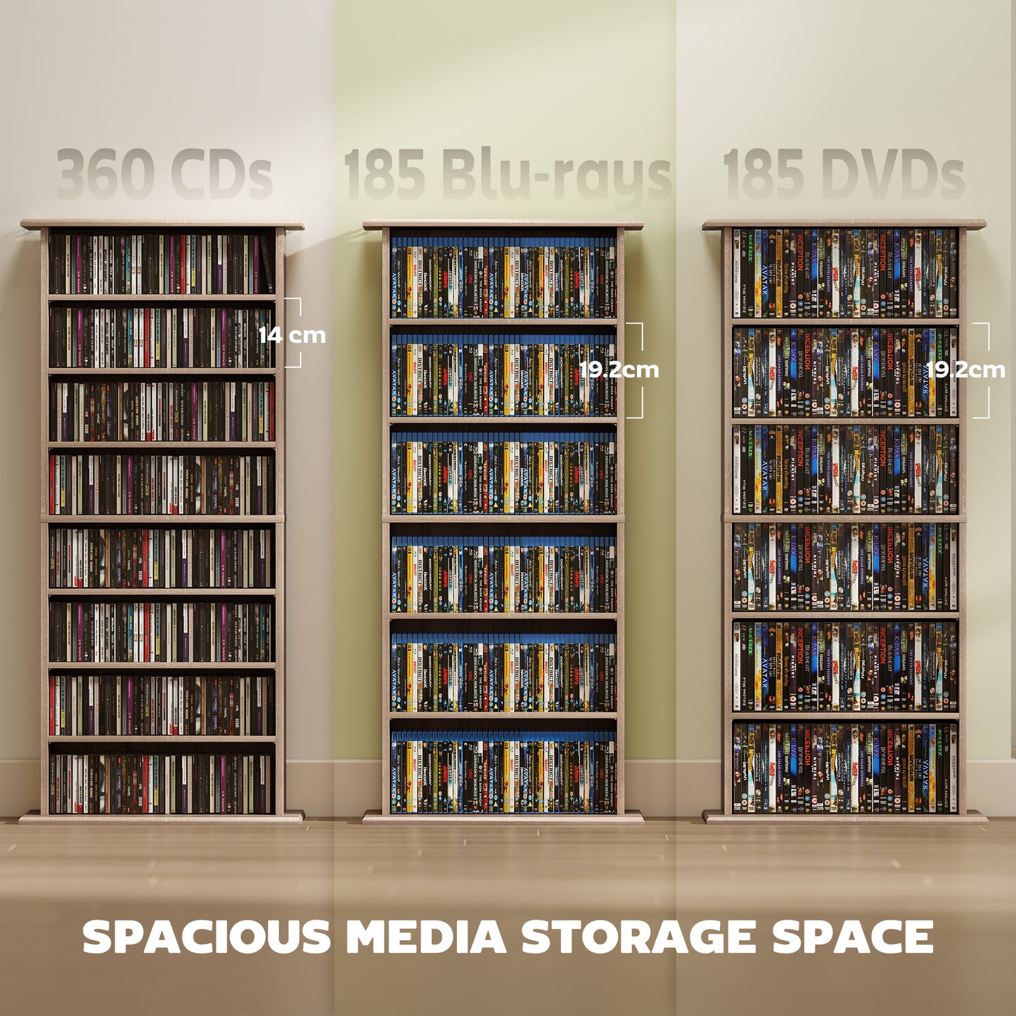 360 CD Storage Unit - Natural Wood Finish