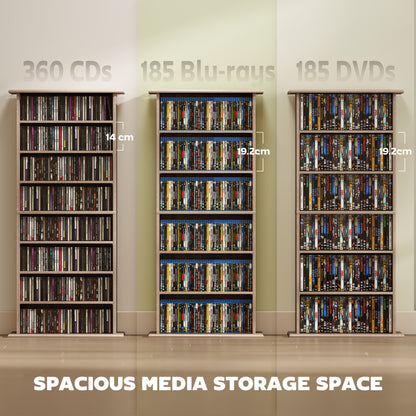 360 CD Storage Unit - Natural Wood Finish