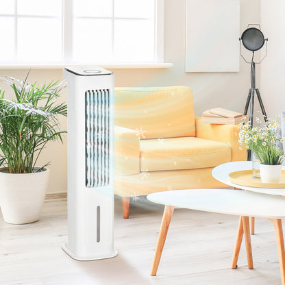 Evaporative Air Cooler, 5L Water Tank Oscillating Ice Cooling Fan with 3 Modes, 3 Speeds, Remote Control, Timer