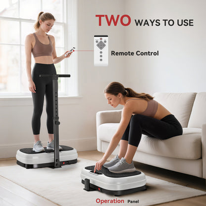 Vibration Plate, with Adjustable/Removable Handle, Preset Modes, 50 Speeds