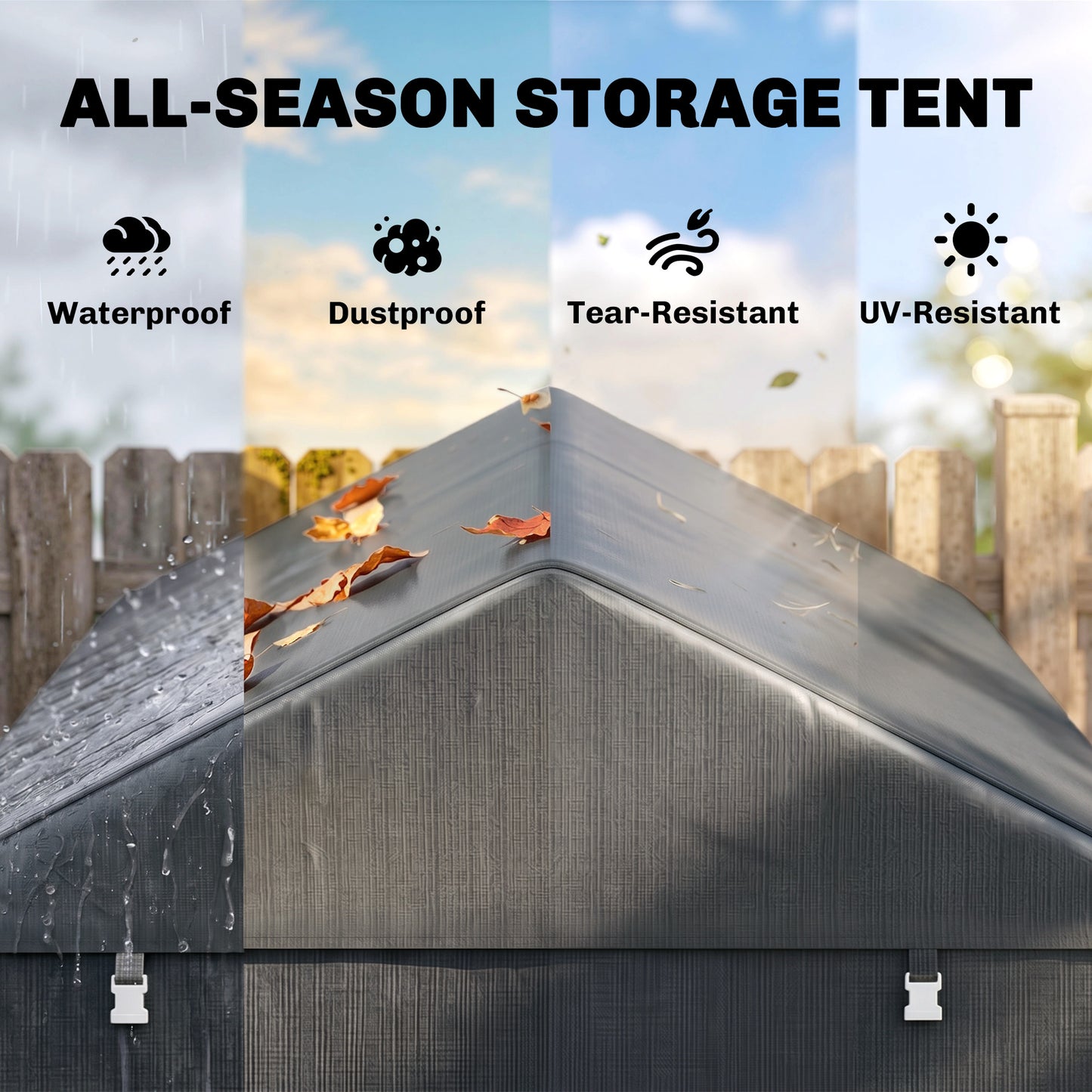 2.2 x 1.6 m Outdoor Storage Tent, with Accessories - Dark Grey