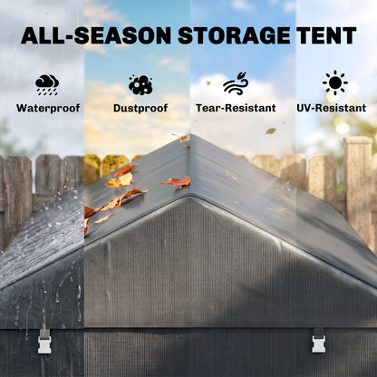 2.2 x 1.6 m Outdoor Storage Tent, with Accessories - Dark Grey