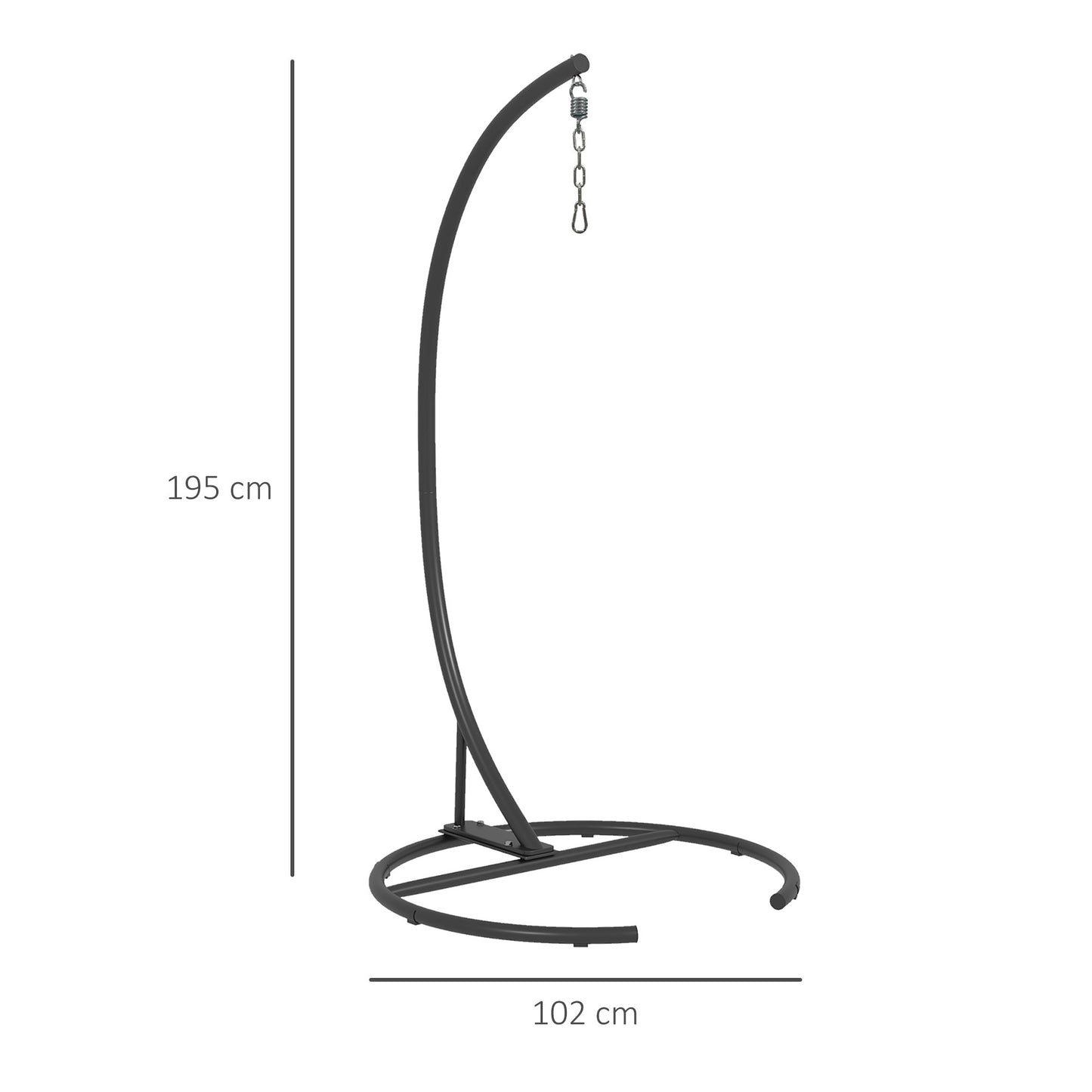 Hanging Hammock Chair Stand with Round Base, C Hanging Swing Stand Frame for Swing/Egg/Hammock Chair, Indoor & Outdoor