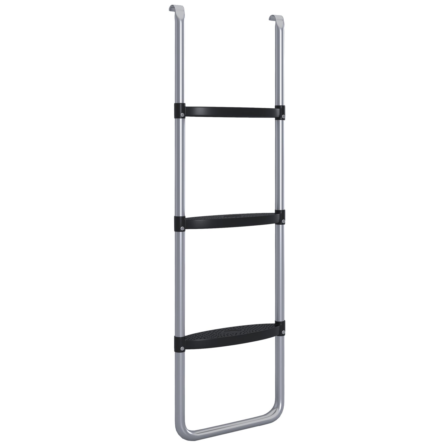 Galvanised Steel Trampoline Ladder, 2 Steps/3 Steps Outdoor Trampoline Accessories for 6ft, 8ft, 10ft, 12ft, 13ft, 14ft
