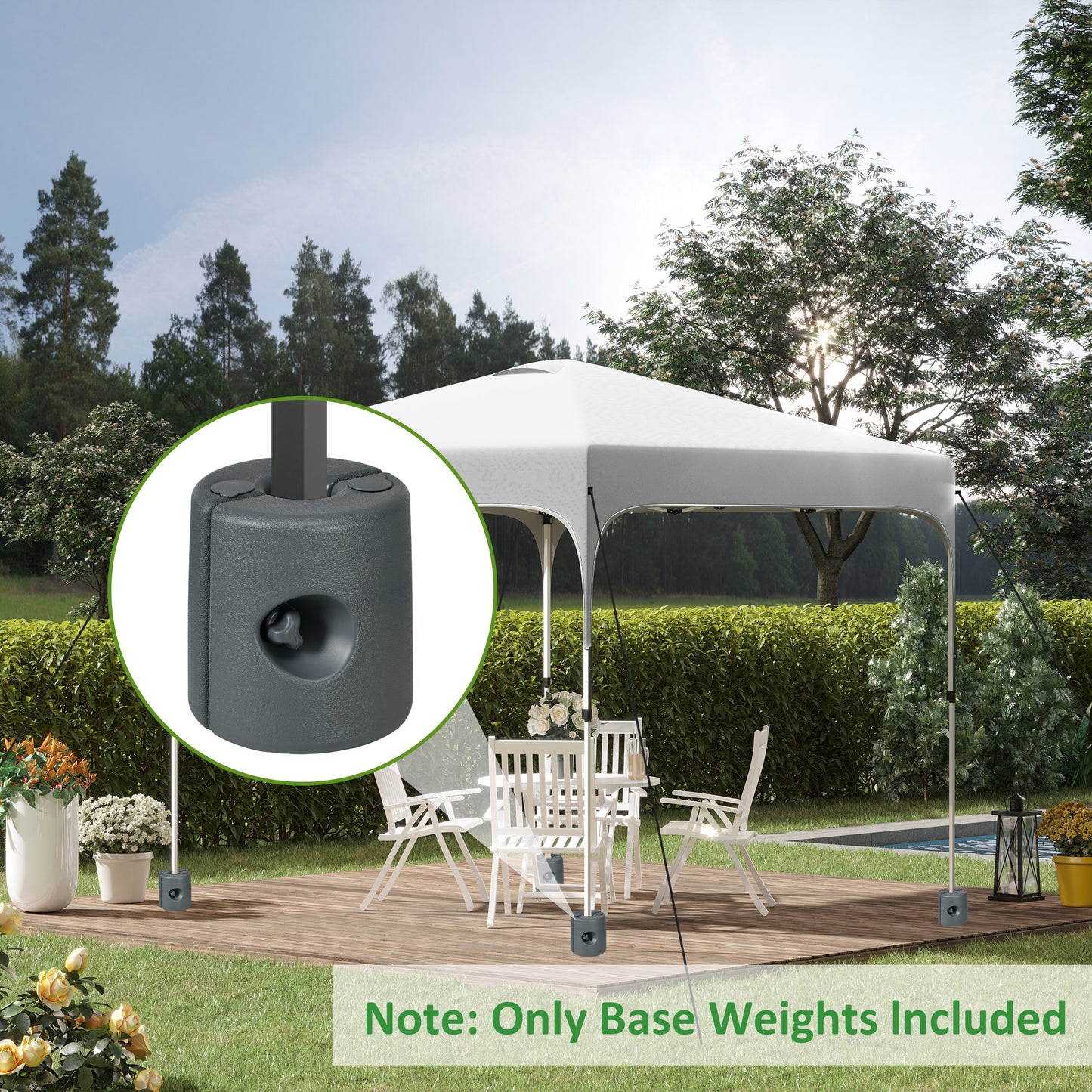 HDPE Tent Weights Set of 4, Canopy Weights, Fill with Water or Sand, 48KG