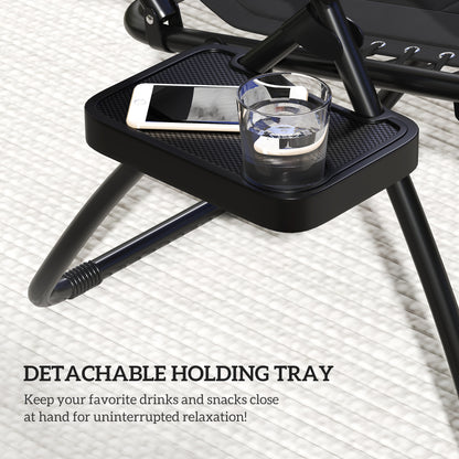 Zero Gravity Lounger Chair, Folding Reclining Patio Chair with Shade Cover, Padded Seat, Cup Holder