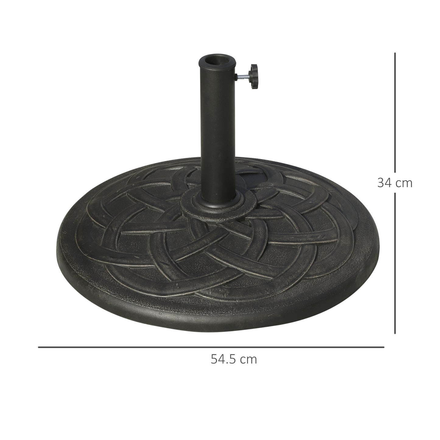 19KG Resin Umbrella Base Garden Parasol Base Stand Round Sun Shade Holder Suitable For Pole Between Φ38mm to Φ48mm