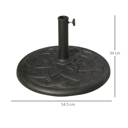 19KG Resin Umbrella Base Garden Parasol Base Stand Round Sun Shade Holder Suitable For Pole Between Φ38mm to Φ48mm