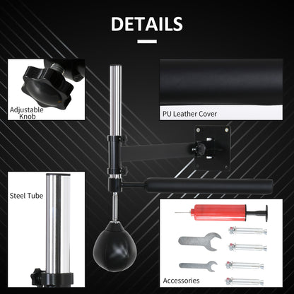 Wall Mount Fast-Reflexes Speed Bag Boxing, Height Adjustable Punching Bag, MMA