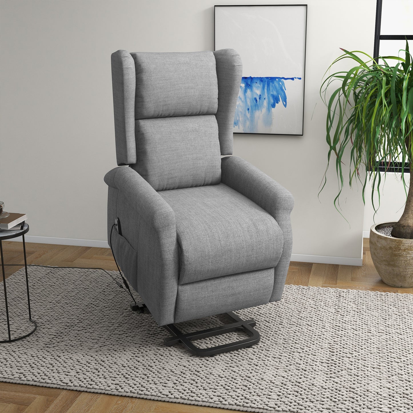 Power Lift Recliner Armchair, Electric Lift Chair for Elderly, Fabric Riser and Reclining Chair with Remote Control