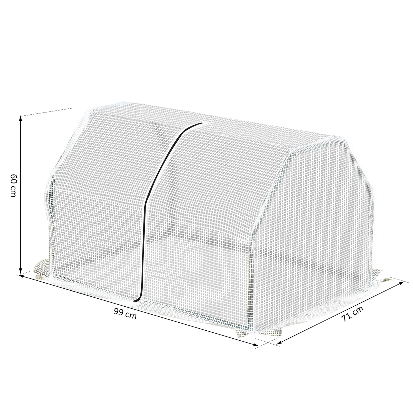 Mini Greenhouse Grow House PVC Cover Steel Frame White 99L x 71W x 60H cm