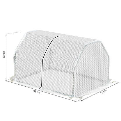 Mini Greenhouse Grow House PVC Cover Steel Frame White 99L x 71W x 60H cm