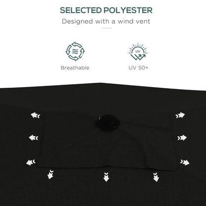 3 x 2 m Garden Parasol Umbrella with Aluminium Pole, UPF 50+ Rectangular Outdoor Table Parasol Sun Shade