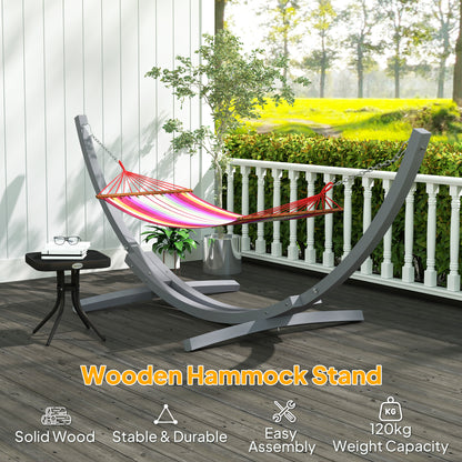 3.25m Wooden Hammock Stand Universal Fit Garden Picnic Camp Accessories, Grey