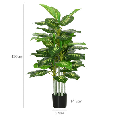 Artificial Evergreen Tree Fake Decorative Plant in Nursery Pot for Indoor Decor, 120cm