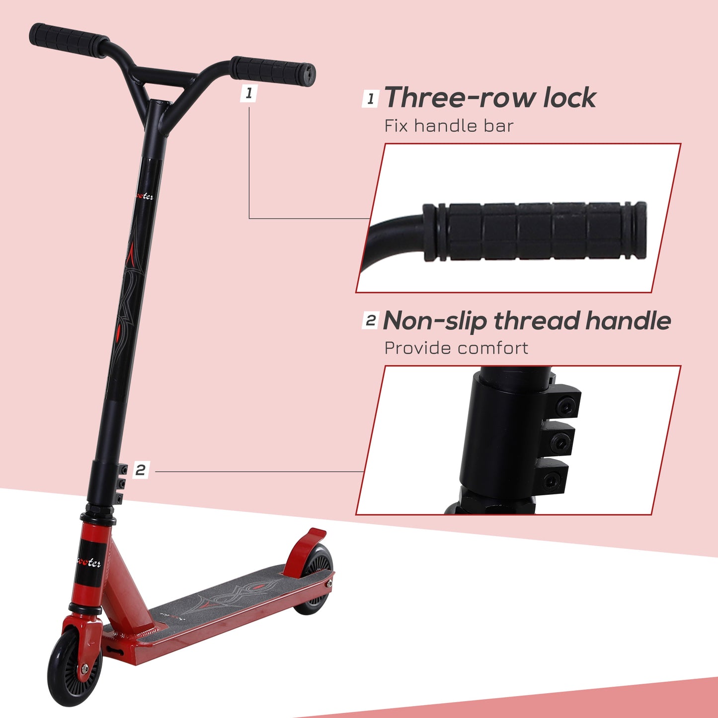 Street Stunt Scooter Intermediate and Beginner Freestyle Tricks Scooters For 14+ Teens Adult w/ Rear φ10cm Wheel & Brake