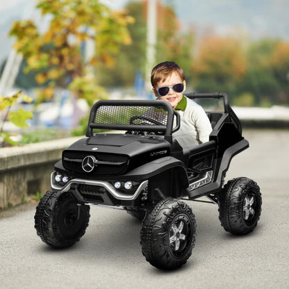 12V - Buggy / Unimog, Kids Electric Ride on Car, with Remote Control, Horn, Lights and MP3 - Black