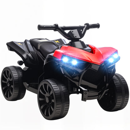 6V Kids ATV, 4 Wheeler Electric Ride on Car with Music and LED Headlights, for Ages 18-56 Months Boys and Girls, Red