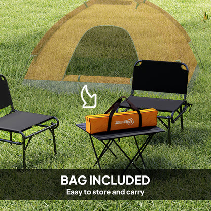 2 Person Camping Tent, Dome Tent with Zipped Doors, Storage Pocket, Portable Handy Bag, Orange