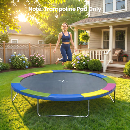 10FT Trampoline Spring Cover, Plastic Trampoline Pad Replacement with Elastic Cord, Waterproof