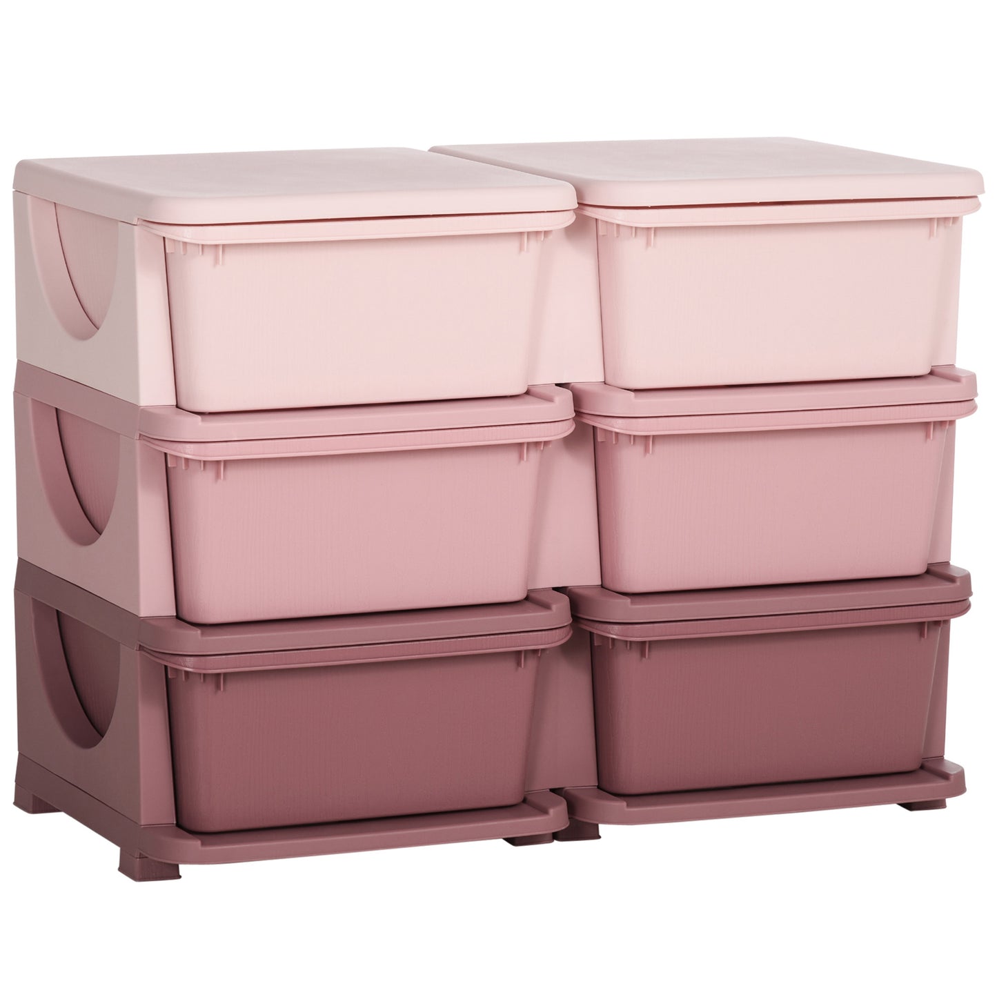 Kids Storage Unit, with Six Drawers - Pink
