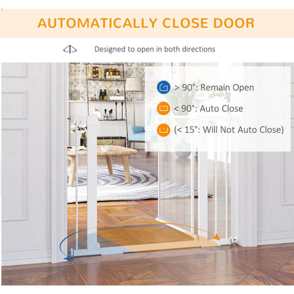 Pet Safety Gate, for Doorways, Staircases, Hallways, with Extensions Kit, 75-103cm - White