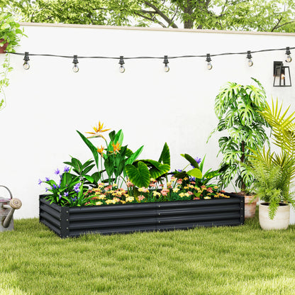180 x 90cm Galvanised Steel Open Planter - 84H-211V00CG