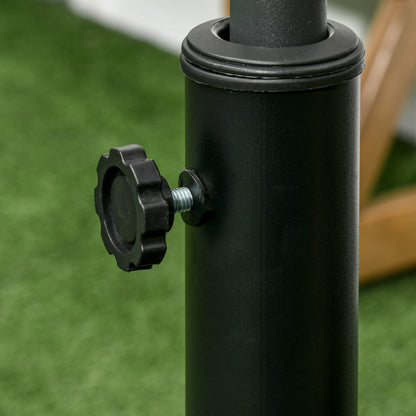 25kg Resin Garden Parasol Base with Wheels and Retractable Handles