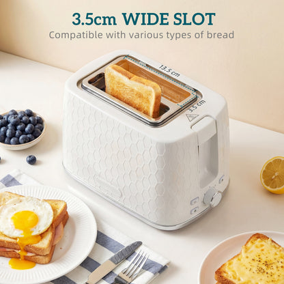 Kettle and Toaster Set, 1.7L 3000W Rapid Kettle with Limescale Filter, 2 Slice Toaster with 7 Browning Controls, Cream