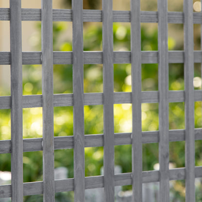 Garden Planters with Trellis for Climbing Vines, Wood Raised Beds for Garden, Flower Pot, Indoor Outdoor, Grey