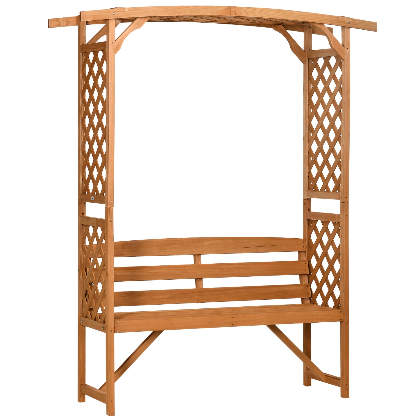 Garden Bench, Wooden Garden Arbour with Seat for Vines/Climbing Plants, Brown