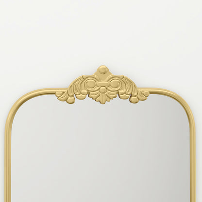 Wall Mirror, Decorative Baroque Mirror with Metal Frame, for Bedroom and Living Room, 60 x 87 cm, Gold Tone
