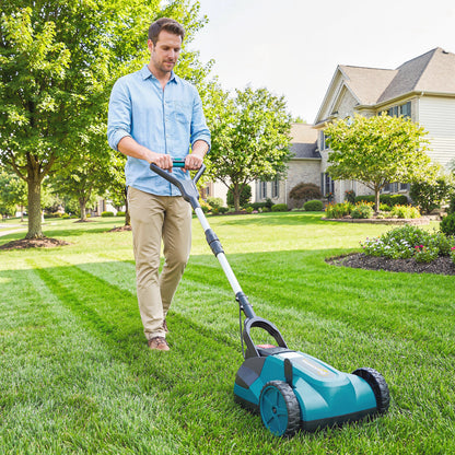18V Cordless Lawnmower with 2 x 4Ah Batteries & Charger, Battery Lawn Mower with 21cm Cutting Width, 3 Cutting Heights