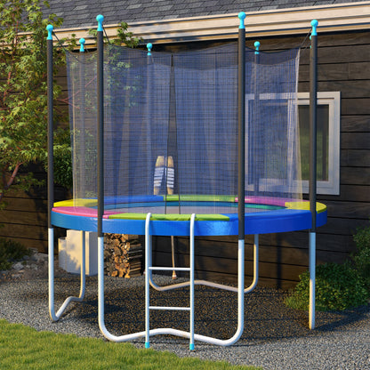 8FT Trampoline Spring Cover, Plastic Trampoline Pad Replacement with Elastic Cord, Waterproof
