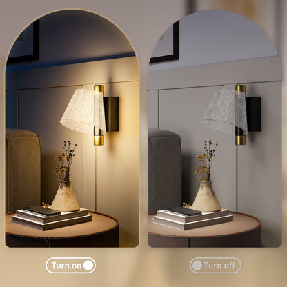 Led Wall Lamp 2 Pack, 5W Modern Indoor Starry Wall Light, Colour Temperature Adjustable 3000K/4000K/6500K, for Bedroom