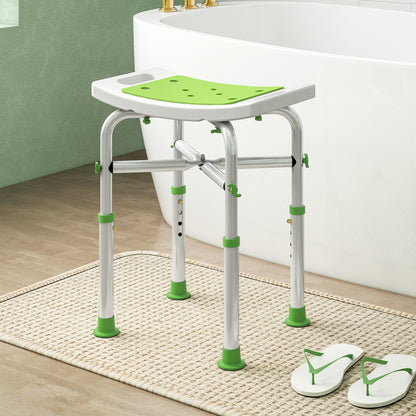 44-51.5cm Aluminium Frame Shower/Bath Stool - Green