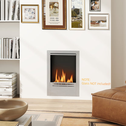 Stainless Steel Bioethanol Fire - Silver Tone