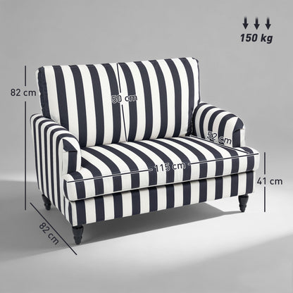 Modern Cuddle Chair, Velvet Single Sofa Armchair with Stripe, Turned Legs and Wide Seat
