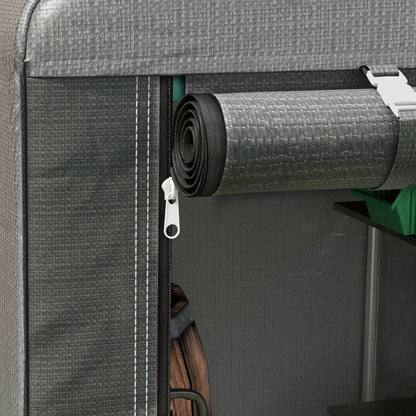 179 x 120cm Temporary Garden Shed, with Weather-resistant Plastic Cover and Accessories - Dark Grey