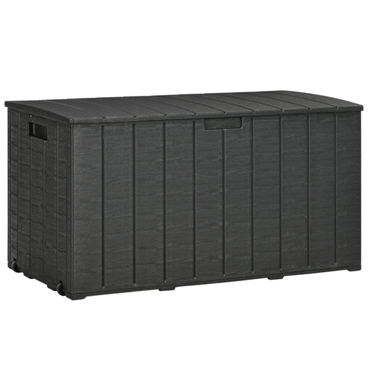 336 Litre Garden Storage Box, Water-resistant Heavy Duty Double Wall Plastic Container