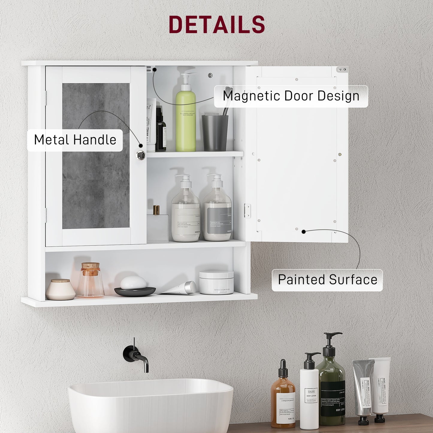 Bathroom Wall Storage Cabinet - White