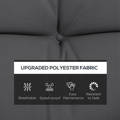Back and Seat Cushion Replacement with 2 Pillows, Patio Chair Cushions Set with Ties, Charcoal Grey