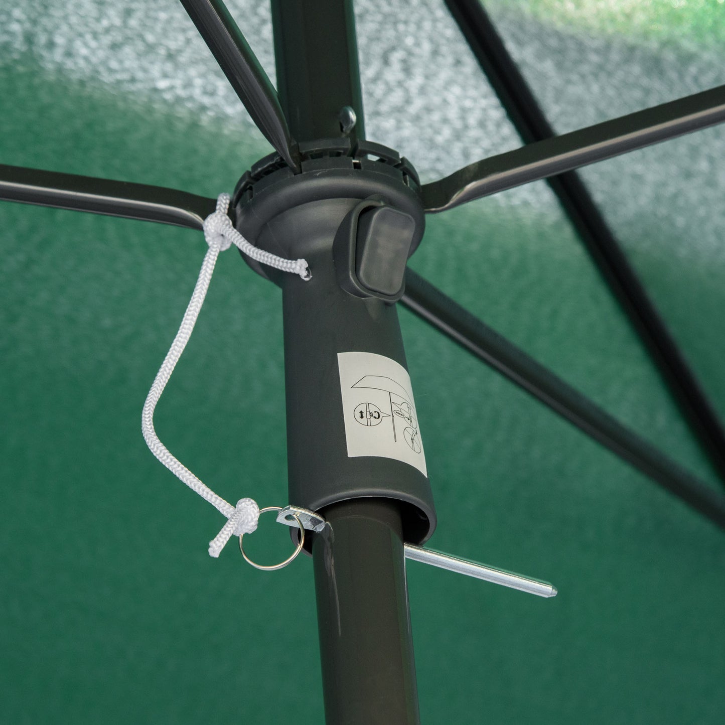 Garden Parasol Umbrella, Outdoor Market Table Umbrella with Ruffles & Aluminium Pole