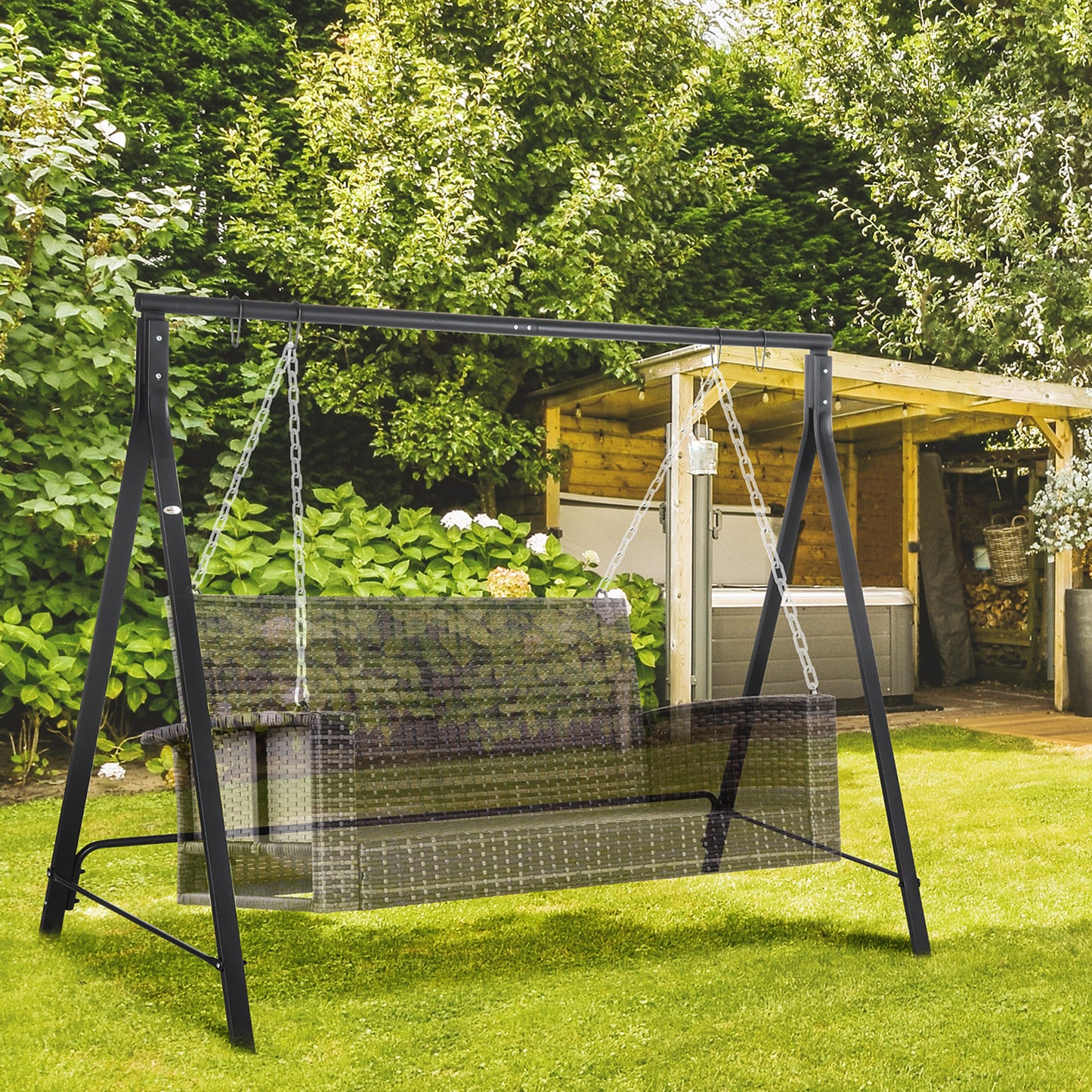 Steel Frame Multi-Swing Seat Frame - Black