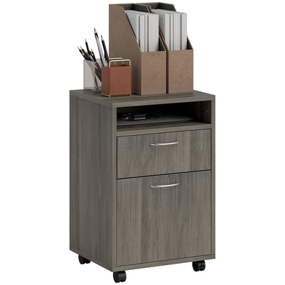 Filing Cabinet, Mobile File Cabinet with 2 Drawers, Office Home Organiser on Wheels for A4, Letter-Size File Folders
