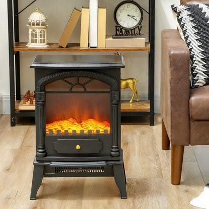 Electric Fireplace Stove Heater with 3D Flame Effect, 2000W/1000W