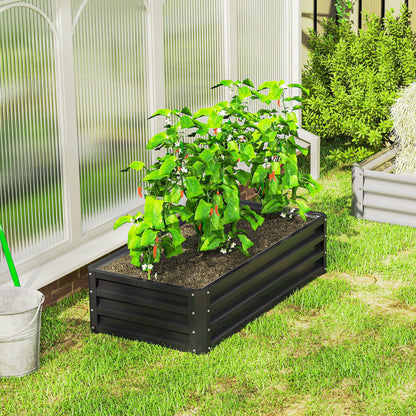 Raised Beds for Garden, Galvanized Outdoor Planters, for Herbs and Vegetables, Use for Patio, Backyard, Balcony, Grey
